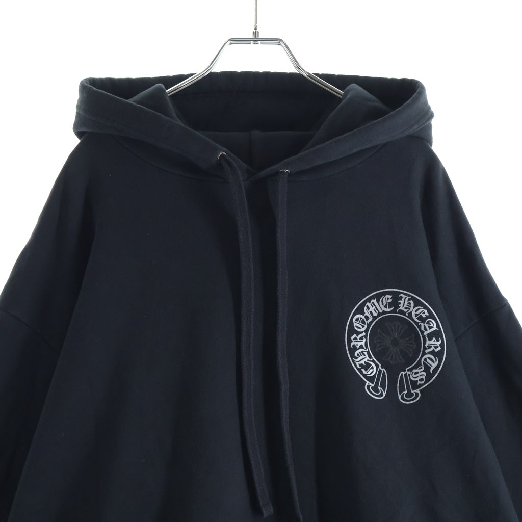 CHROME HEARTS(クロムハーツ) SWTSHRT PLVR LTD ラスベガス限定バックホースシュープリントプルオーバーパーカー ブラック/ホワイト