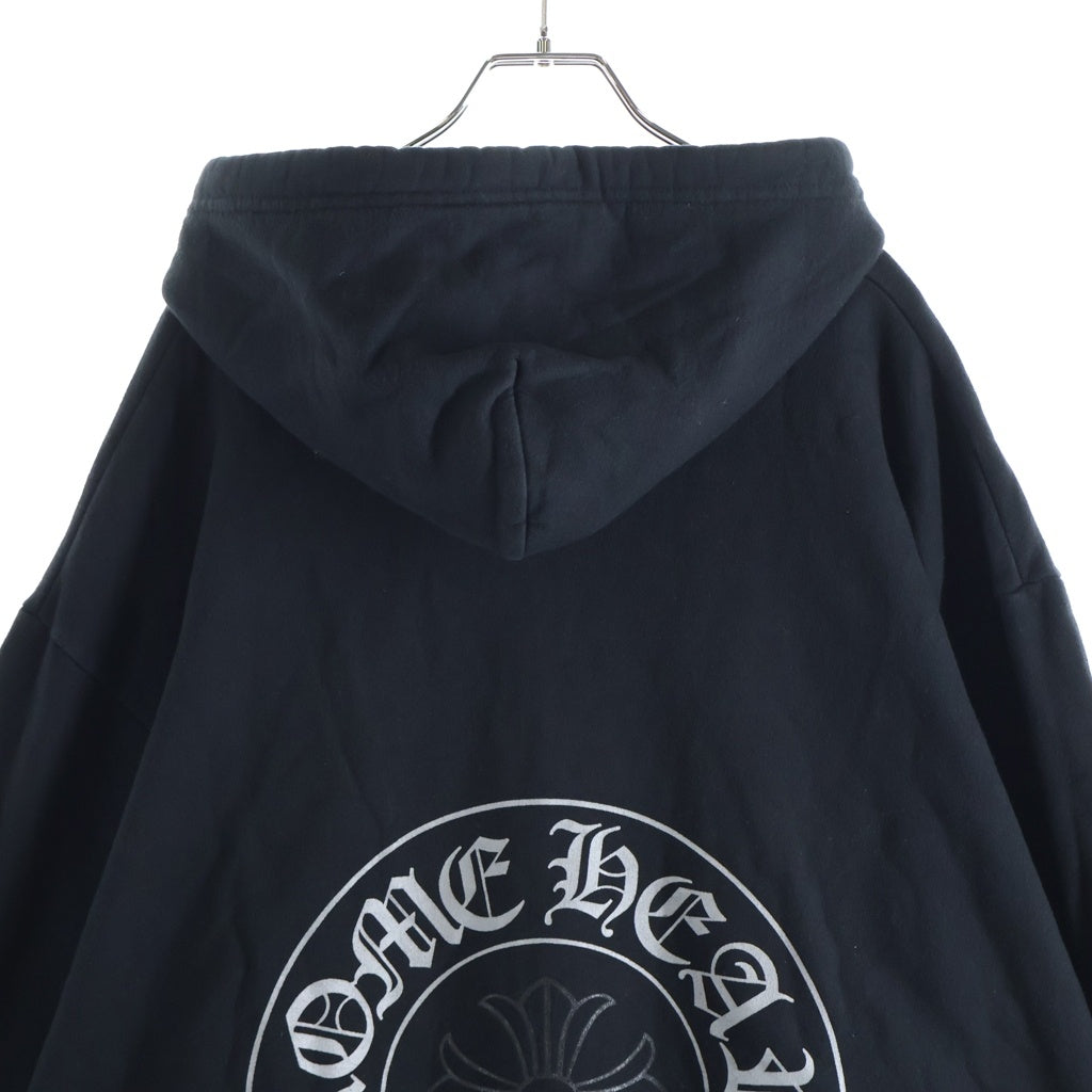 CHROME HEARTS(クロムハーツ) SWTSHRT PLVR LTD ラスベガス限定バックホースシュープリントプルオーバーパーカー ブラック/ホワイト