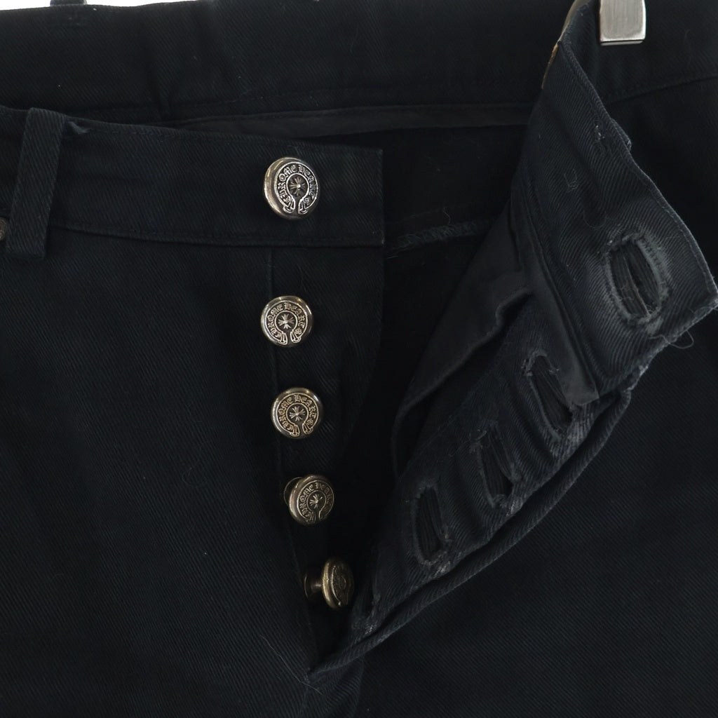 CHROME HEARTS(クロムハーツ) オールド クロスボールボタン フレアニー デニムパンツ ブラック
