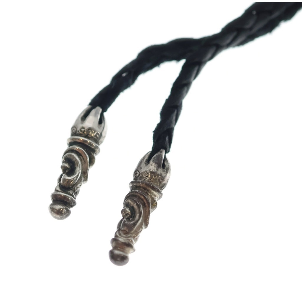 CHROME HEARTS(クロムハーツ) FILIG CROSS-XSM LB フィリグリー クロス レザーブレイド ネックレス シルバー