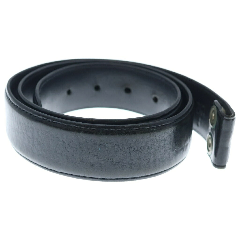CHROME HEARTS(クロムハーツ) 1.5 STRAP 1.5inchスクロールレーベルリベッツ レザーベルト ブラック