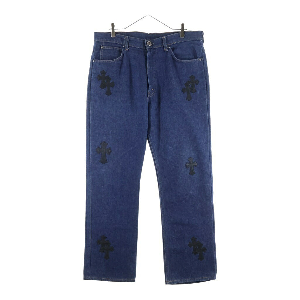 CHROME HEARTS(クロムハーツ) ×LEVI'S U VNTG JEAN BLU ORNG TAB 517 クロスパッチ付きウォッシュドデニムパンツ インディゴ