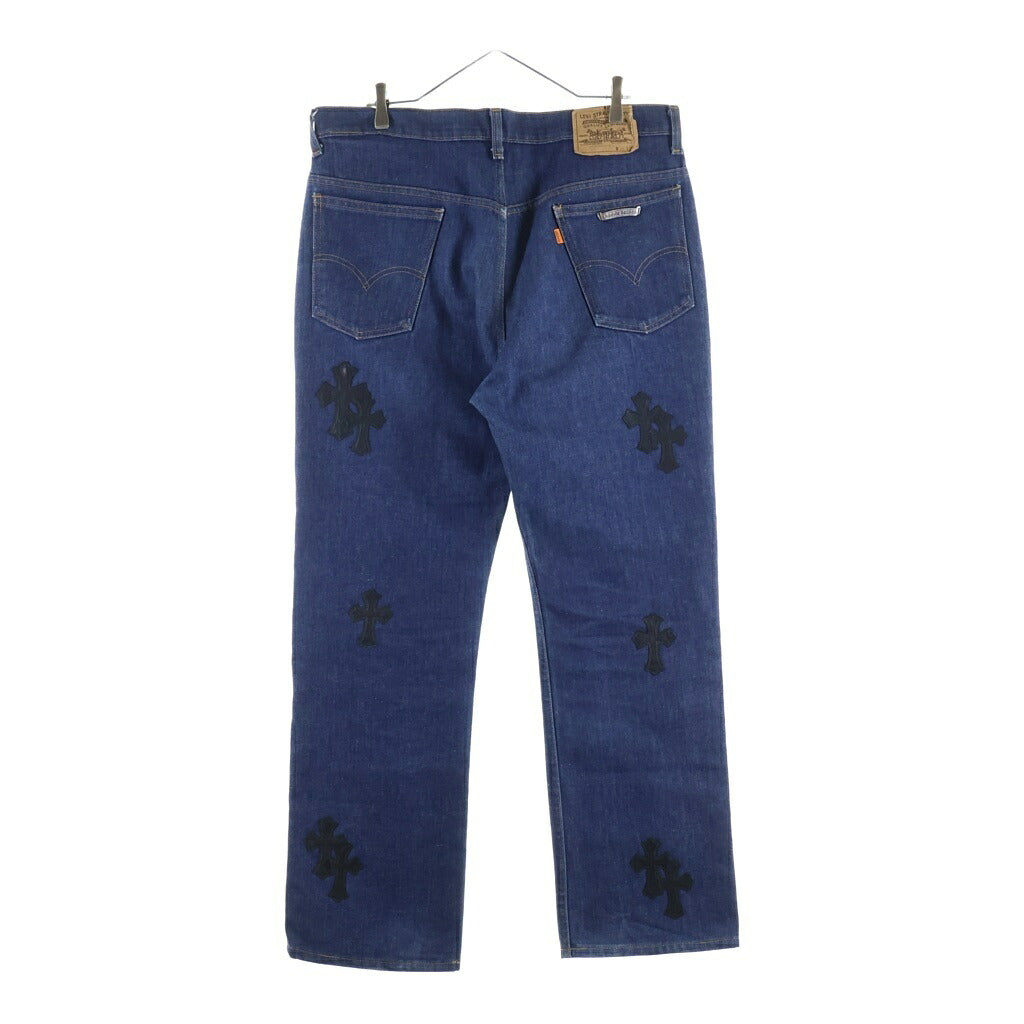 CHROME HEARTS(クロムハーツ) ×LEVI'S U VNTG JEAN BLU ORNG TAB 517 クロスパッチ付きウォッシュドデニムパンツ インディゴ