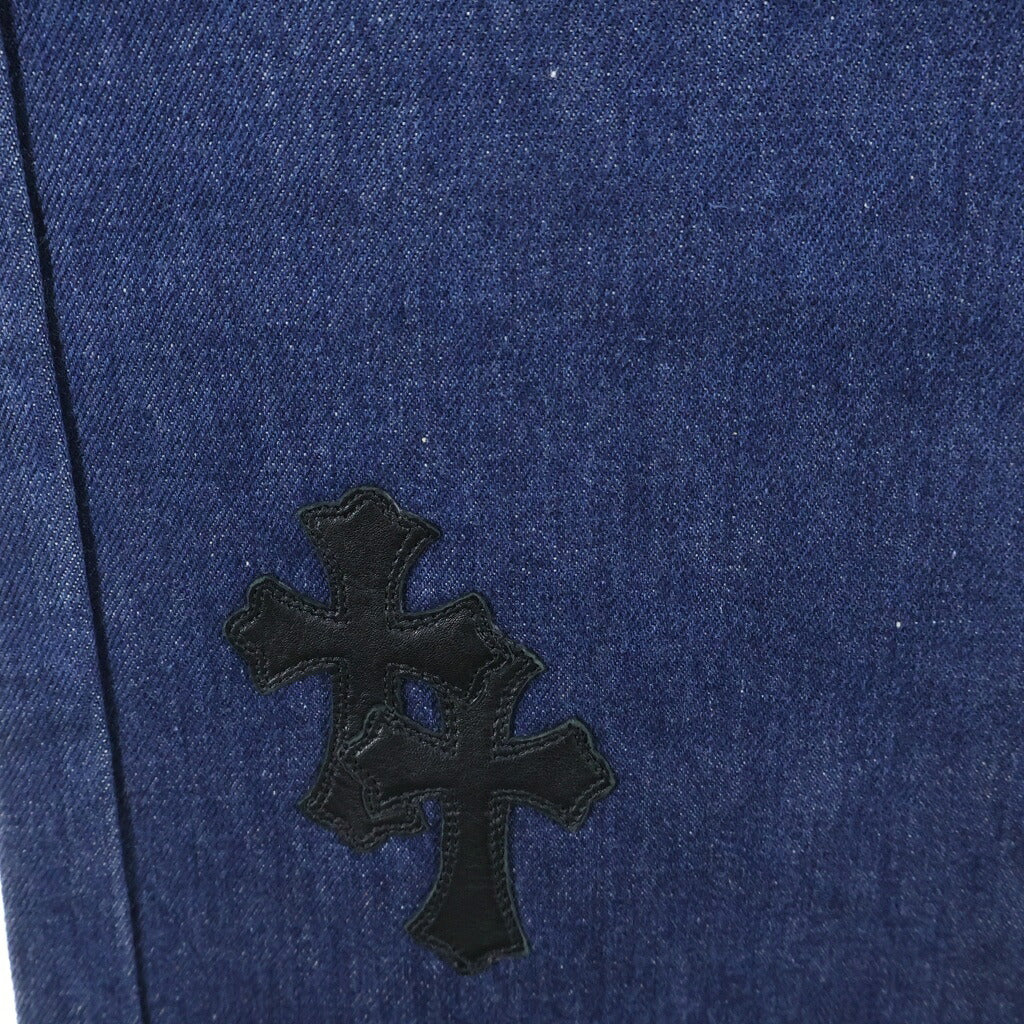 CHROME HEARTS(クロムハーツ) ×LEVI'S U VNTG JEAN BLU ORNG TAB 517 クロスパッチ付きウォッシュドデニムパンツ インディゴ