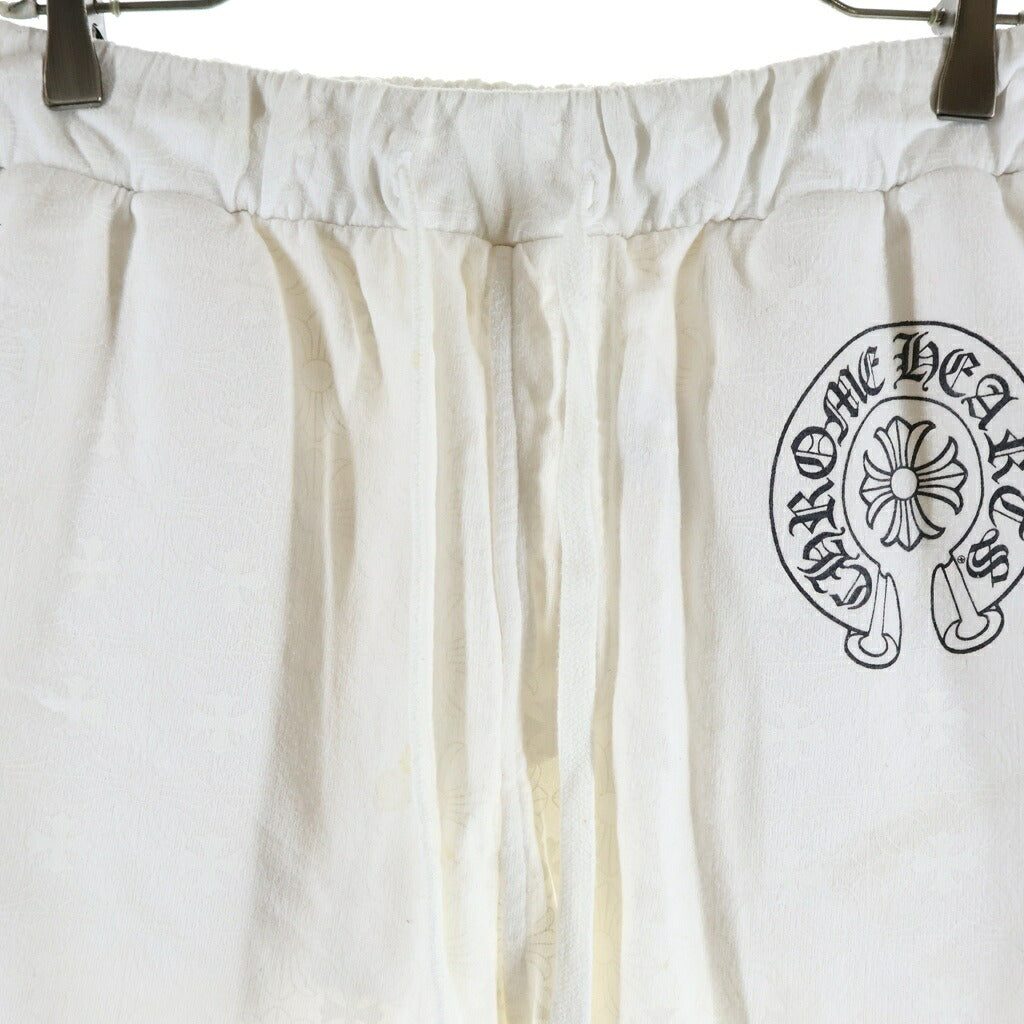 CHROME HEARTS(クロムハーツ) SWEAT PANTS CHプラス総柄 ホースシュープリント スウェットパンツ ホワイト