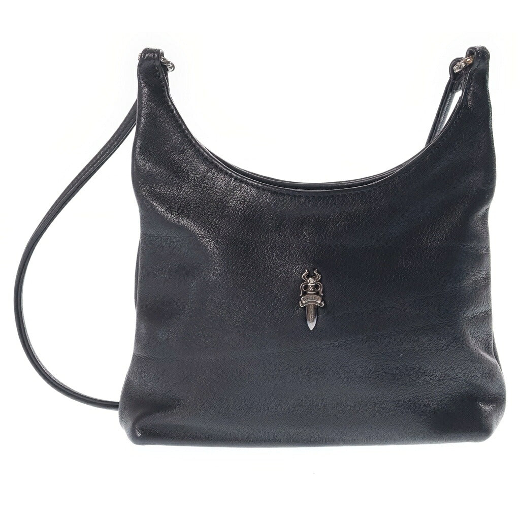 CHROME HEARTS(クロムハーツ) VIV ダガー付きレザーショルダーバッグ ブラック