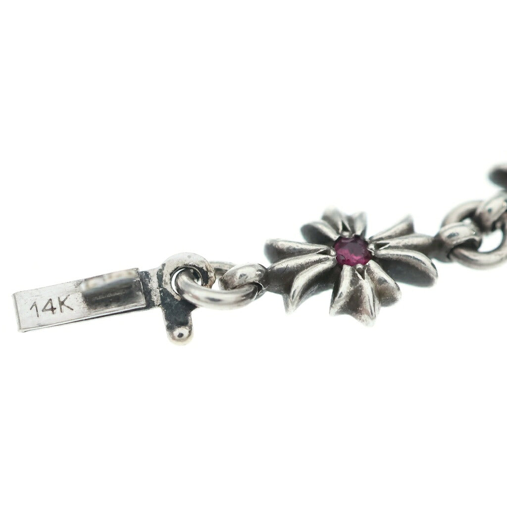CHROME HEARTS(クロムハーツ) TNY E CH PLS P SAP タイニーECHプラス PAVEピンクサファイア ブレスレット シルバー 12LINK