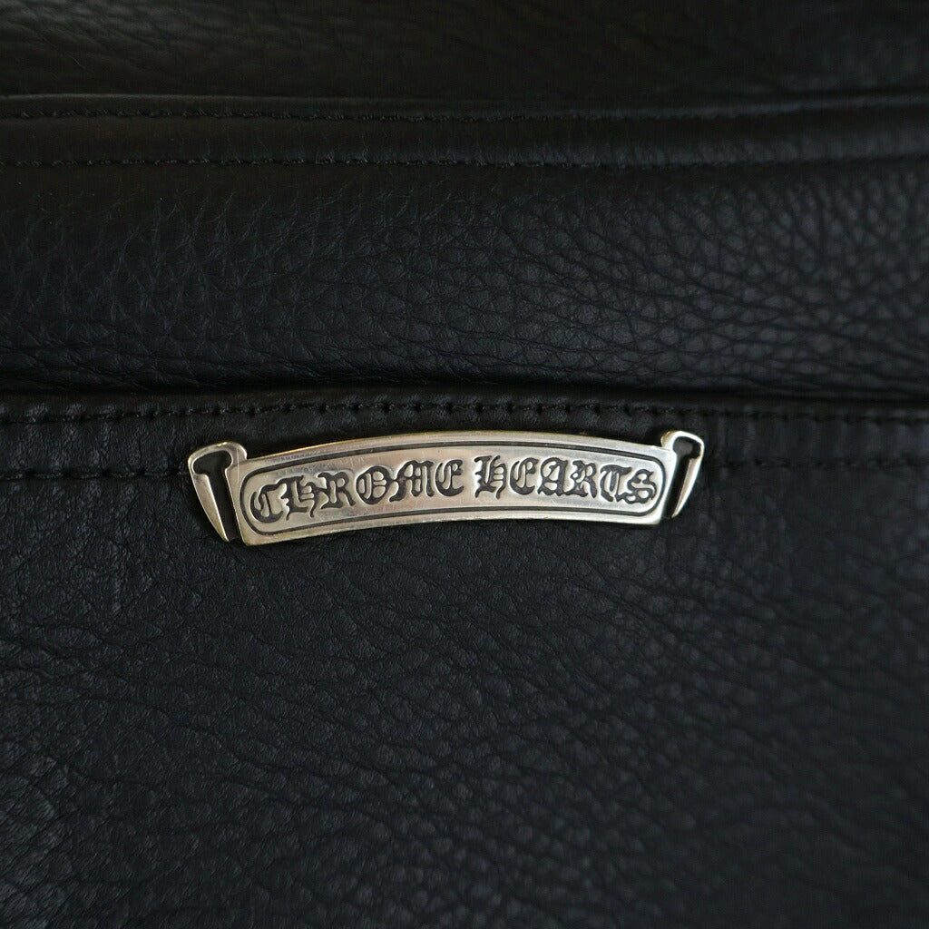 CHROME HEARTS(クロムハーツ) LTHR PANTS 現行型 クロスボールボタンフライ レザーパンツ ブラック