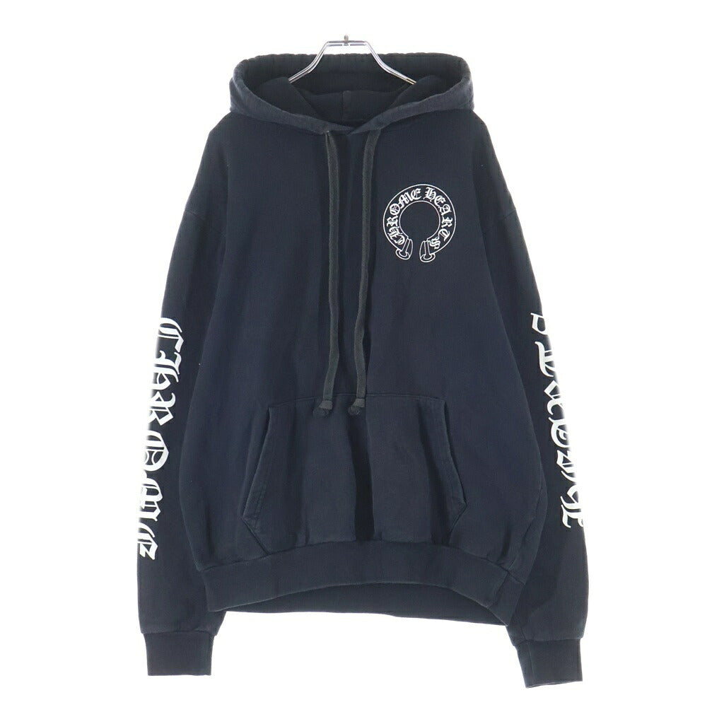 CHROME HEARTS(クロムハーツ) SWTSHRT PLVR アームロゴ ホースシュー プリントプルオーバーフーディ パーカー ブラック