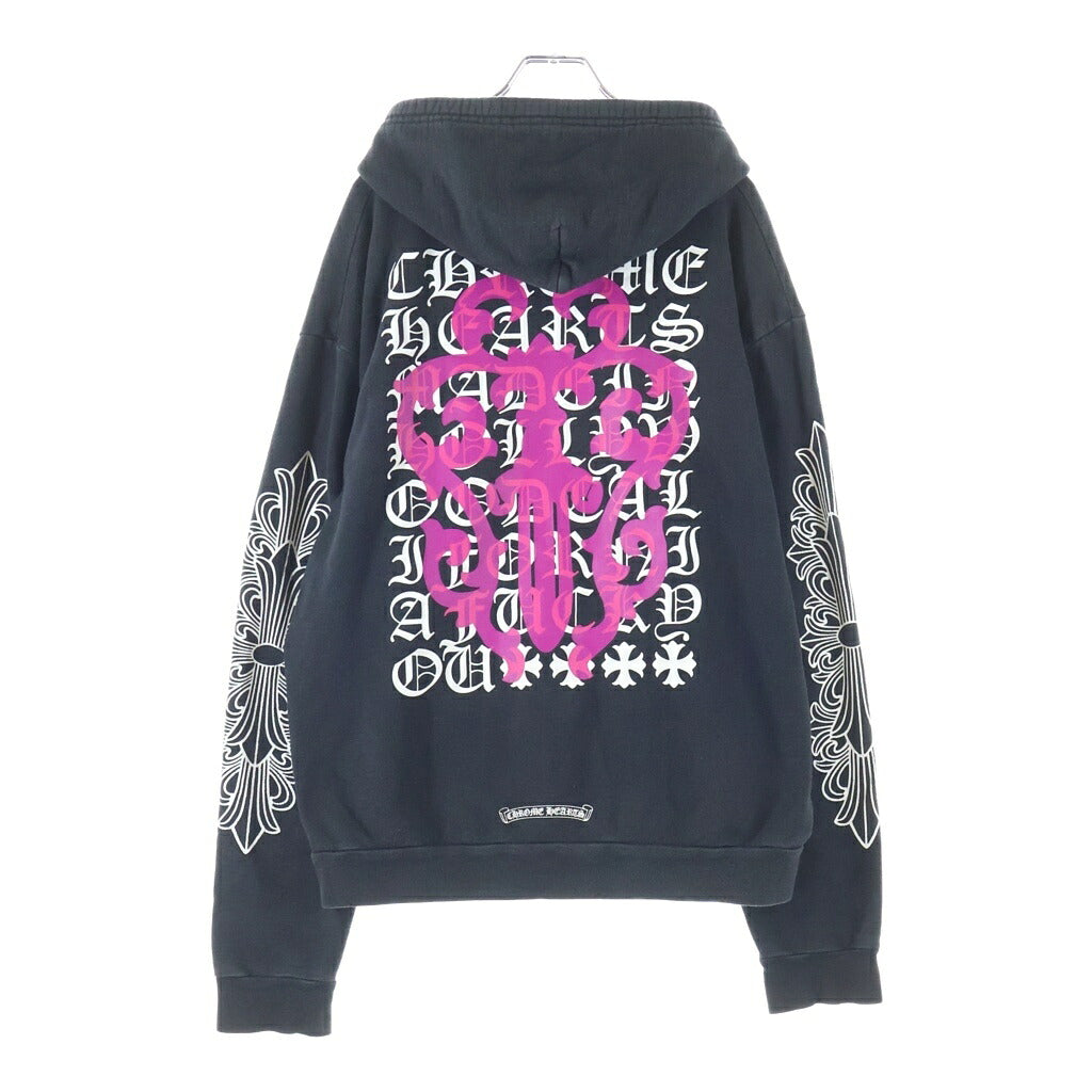 CHROME HEARTS(クロムハーツ) DAGGER EYE CHART HD ZIP ダガーアイチャート ジップアップ フーディ パーカー ブラック