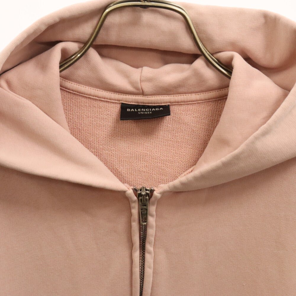 BALENCIAGA(バレンシアガ) 23AW Back Flip Round Zip-Up Hoodie バックロゴ ジップアップパーカー フーディー ピンク 767840 TPVG1