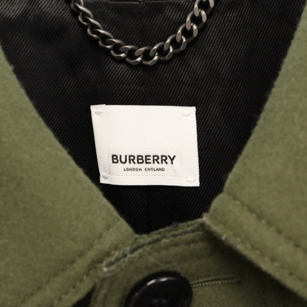 BURBERRY(バーバリー) ウール ロング ステンカラーコート グリーン