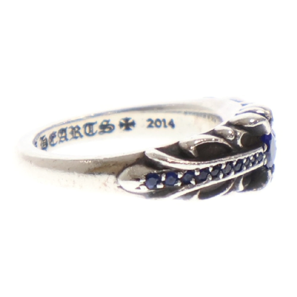 CHROME HEARTS(クロムハーツ) BABY CLSC P SAP ベイビークラシックフローラルクロスリング5.5号PAVEサファイア シルバー