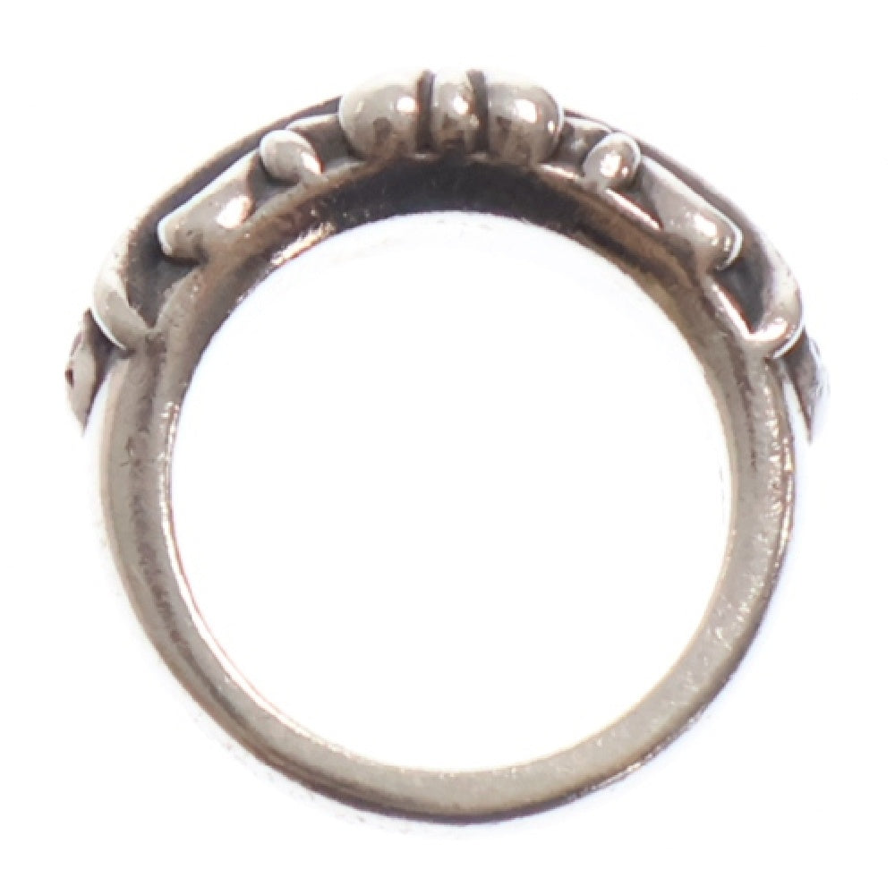 CHROME HEARTS(クロムハーツ) BABY CLSC P SAP ベイビークラシックフローラルクロスリング5.5号PAVEサファイア シルバー