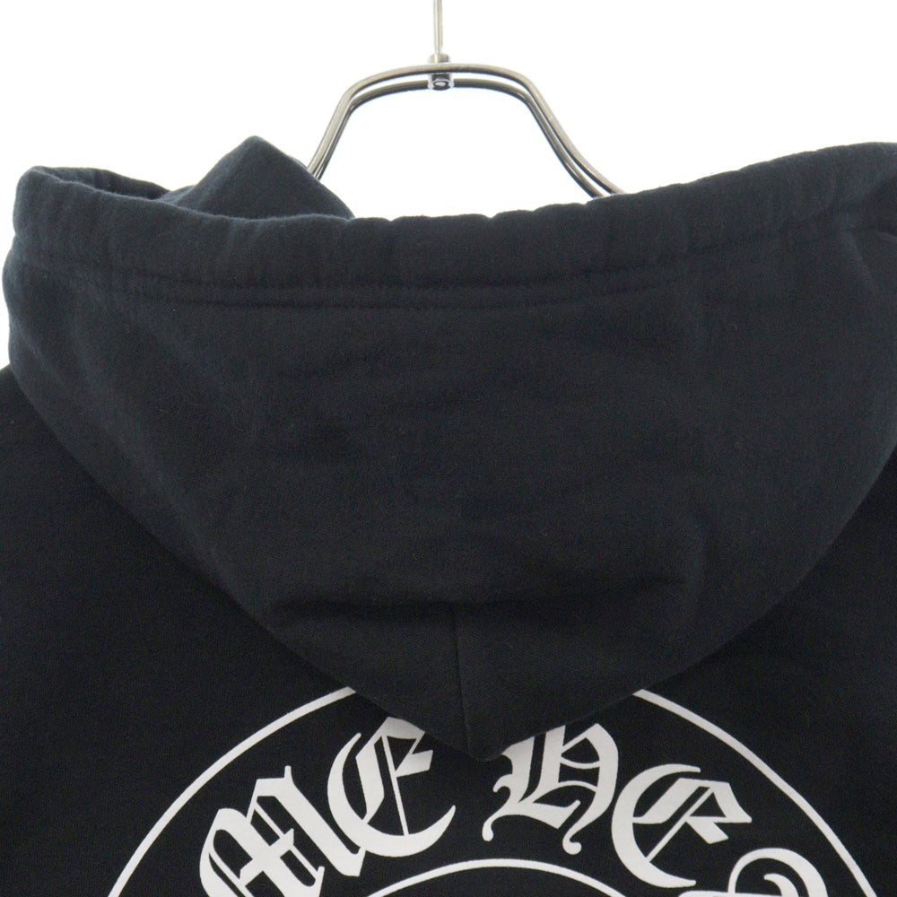 CHROME HEARTS(クロムハーツ) HORSESHOE PULLOVER HOODIE ホースシュープリント アームフローラル スウェットプルオーバーパーカー ブラック