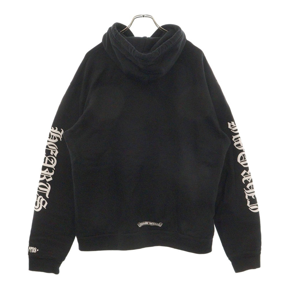 CHROME HEARTS(クロムハーツ) SWTSHRT PLVR 1988オンライン限定袖ロゴプリントプルオーバーパーカー ブラック