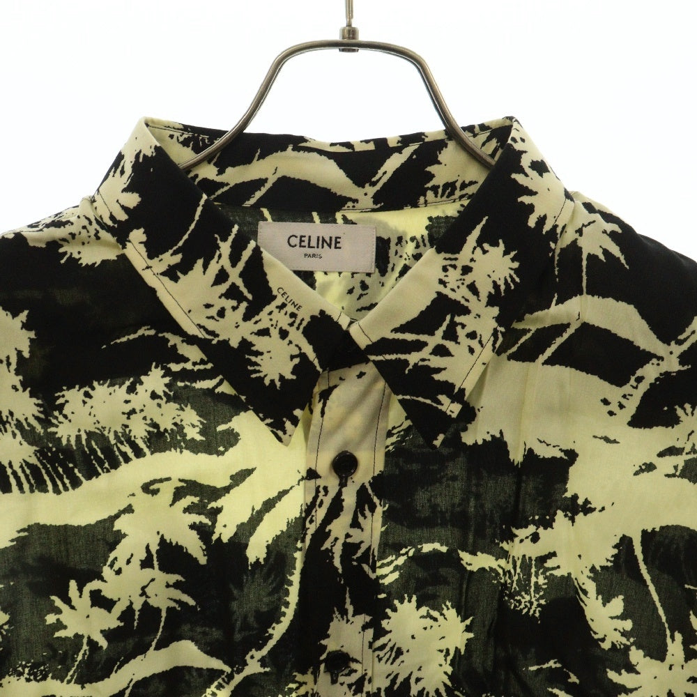 CELINE(セリーヌ) 23SS パームタイガープリントビスコース長袖シャツ 2C813275U イエロー/ブラック