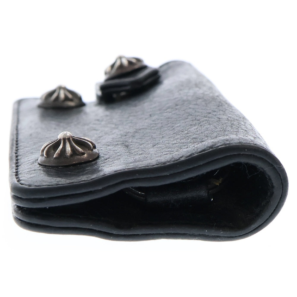 CHROME HEARTS(クロムハーツ) KEY CASE クロスボールボタンレザーキーケース ブラック/シルバー