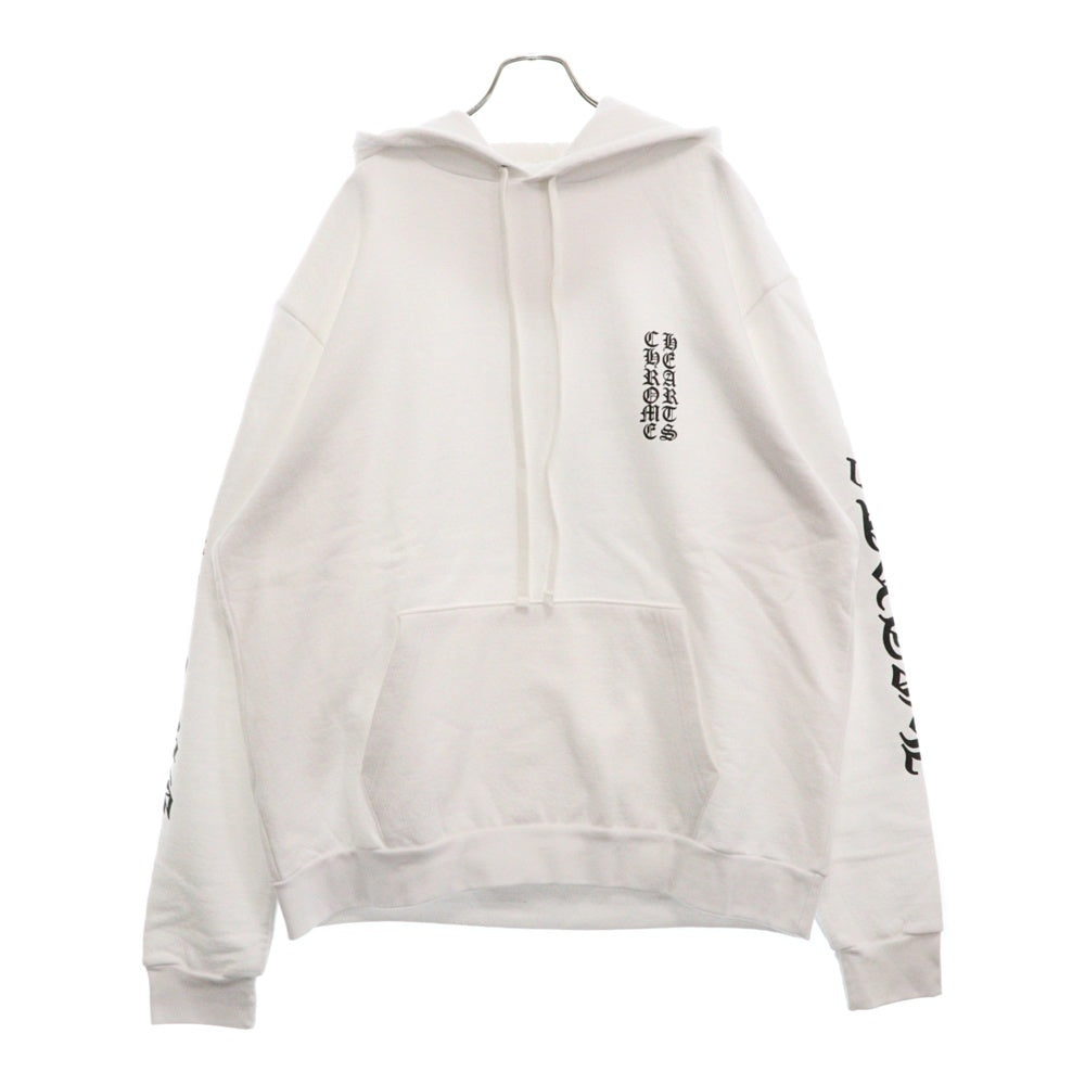 CHROME HEARTS(クロムハーツ) SWTSHRT PLVR 袖英字プリントプルオーバーパーカー ホワイト