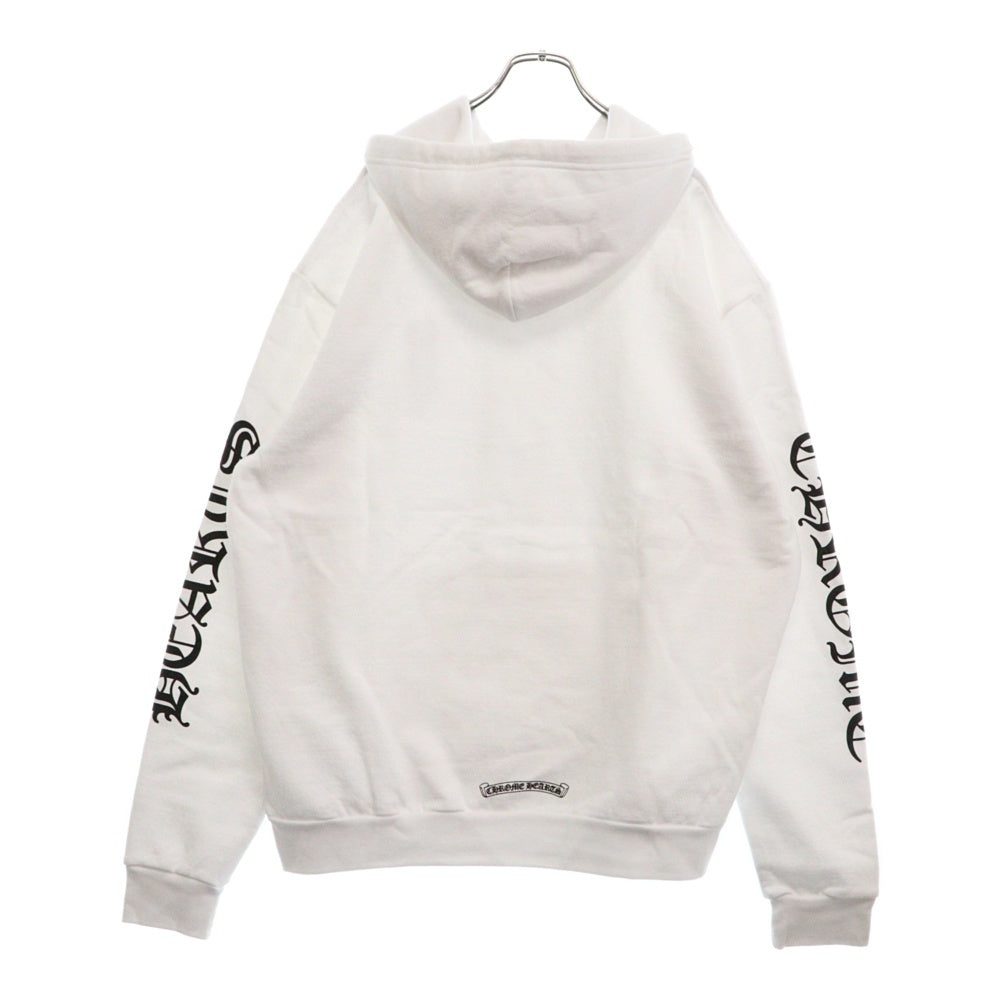 CHROME HEARTS(クロムハーツ) SWTSHRT PLVR 袖英字プリントプルオーバーパーカー ホワイト