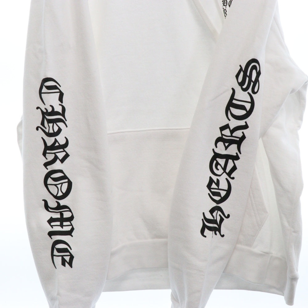 CHROME HEARTS(クロムハーツ) SWTSHRT PLVR 袖英字プリントプルオーバーパーカー ホワイト