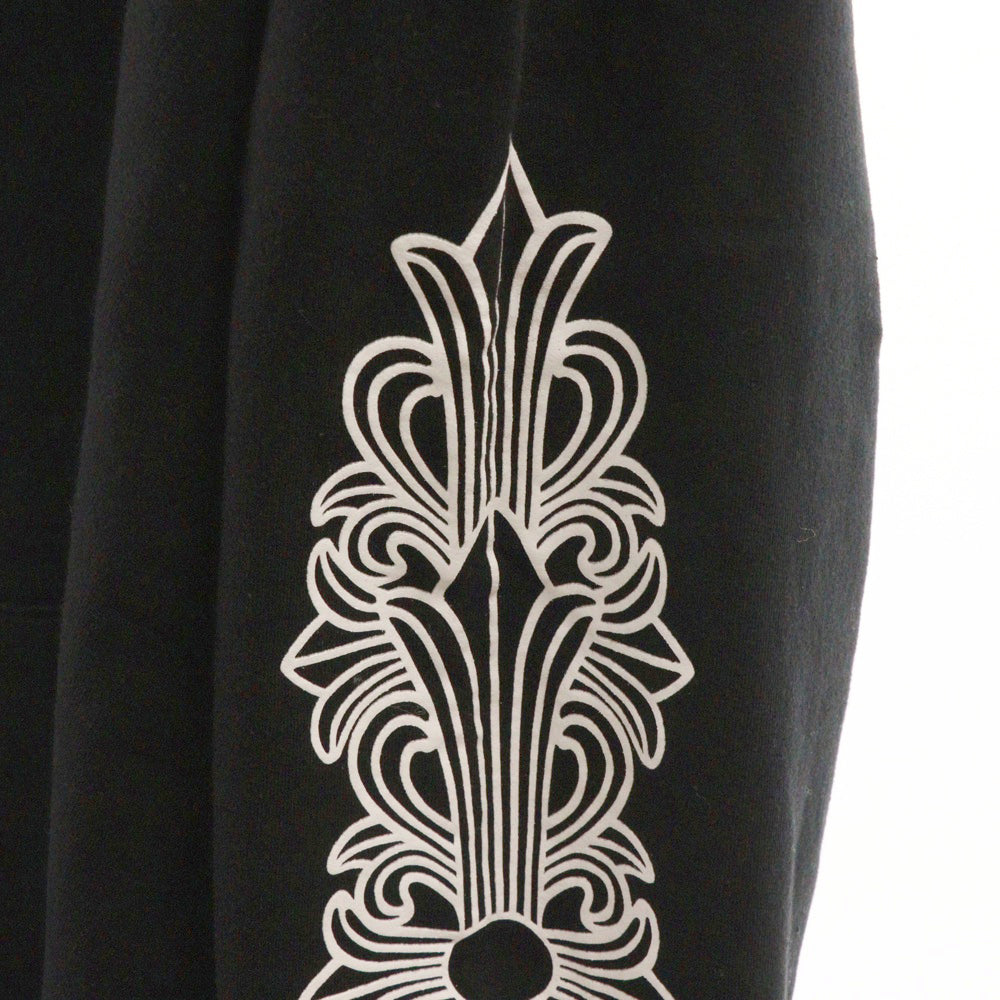 CHROME HEARTS(クロムハーツ) HORSESHOE PULLOVER HOODIE ホースシュープリント アームフローラル スウェットプルオーバーパーカー ブラック