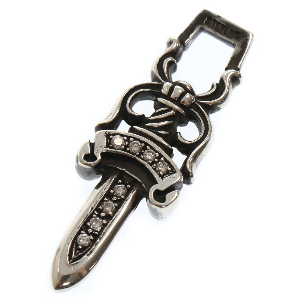 CHROME HEARTS(クロムハーツ) #10 DAGGER P/D #10 ダガーチャーム PAVEダイヤ シルバーネックレストップ