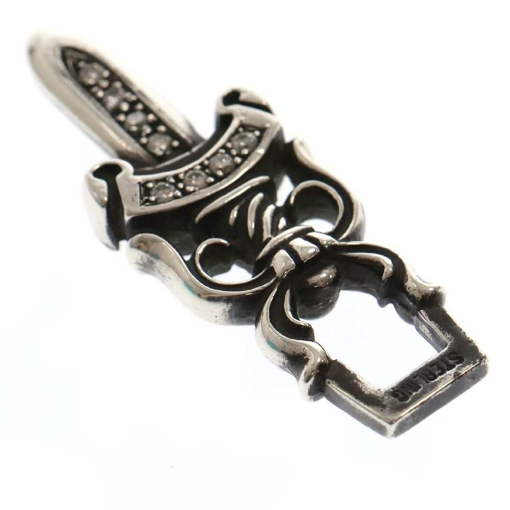 CHROME HEARTS(クロムハーツ) #10 DAGGER P/D #10 ダガーチャーム PAVEダイヤ シルバーネックレストップ
