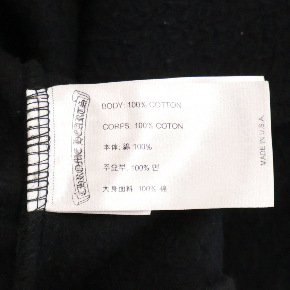 CHROME HEARTS(クロムハーツ) WWW.CHROMEHEARTS.COM SILVER GLITTER HOODIE オンライン限定ホースシューバックプリントプルオーバーパーカー ブラック