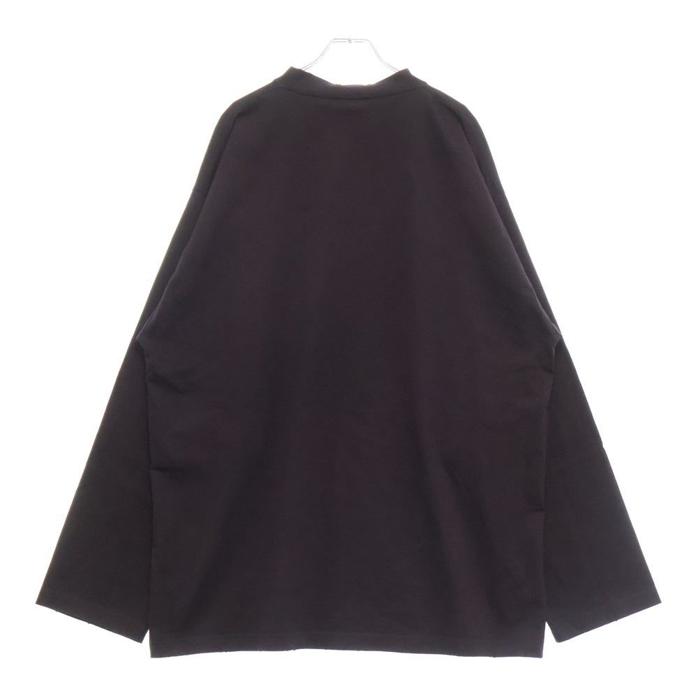 BALENCIAGA(バレンシアガ) 23AW PIERCED ROUND ピアスデザイン 装飾 ダメージ加工ロンT ロングスリーブTシャツ 長袖カットソー ブラック