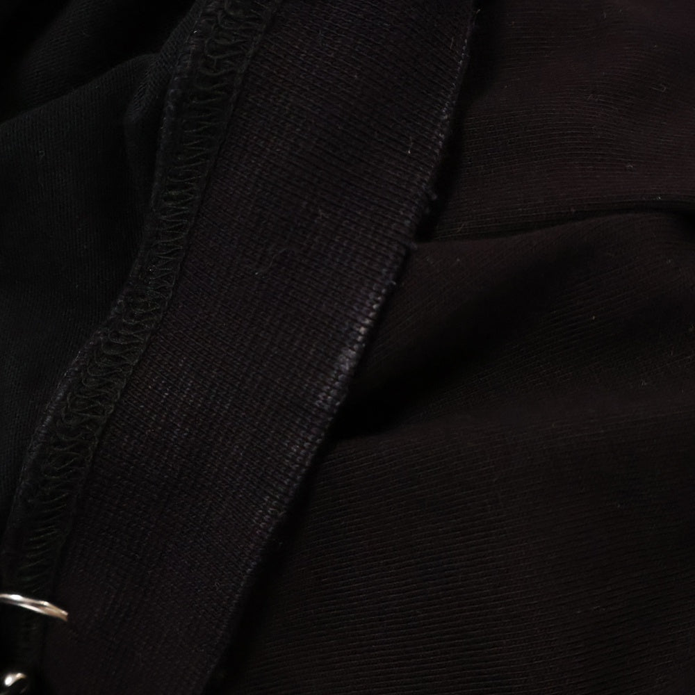 BALENCIAGA(バレンシアガ) 23AW PIERCED ROUND ピアスデザイン 装飾 ダメージ加工ロンT ロングスリーブTシャツ 長袖カットソー ブラック