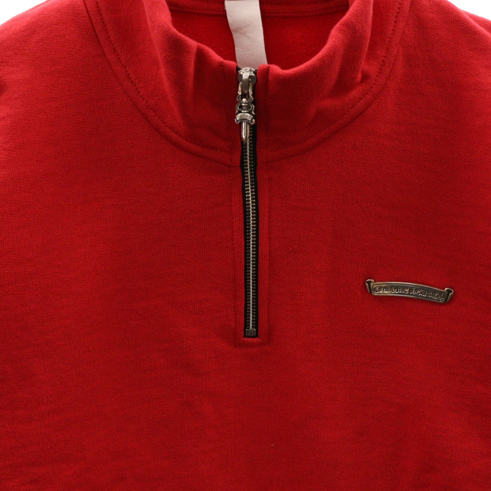 CHROME HEARTS(クロムハーツ) SAILIN ON 1 2 ZIP バック刺繍ハーフジップスウェットトレーナー レッド