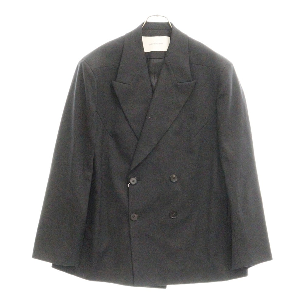 entire studios(エンタイア スタジオ) DOUBLE BREASTED BLAZER ダブルブレスドブレザー テーラードジャケット ブラック ES2438BLS