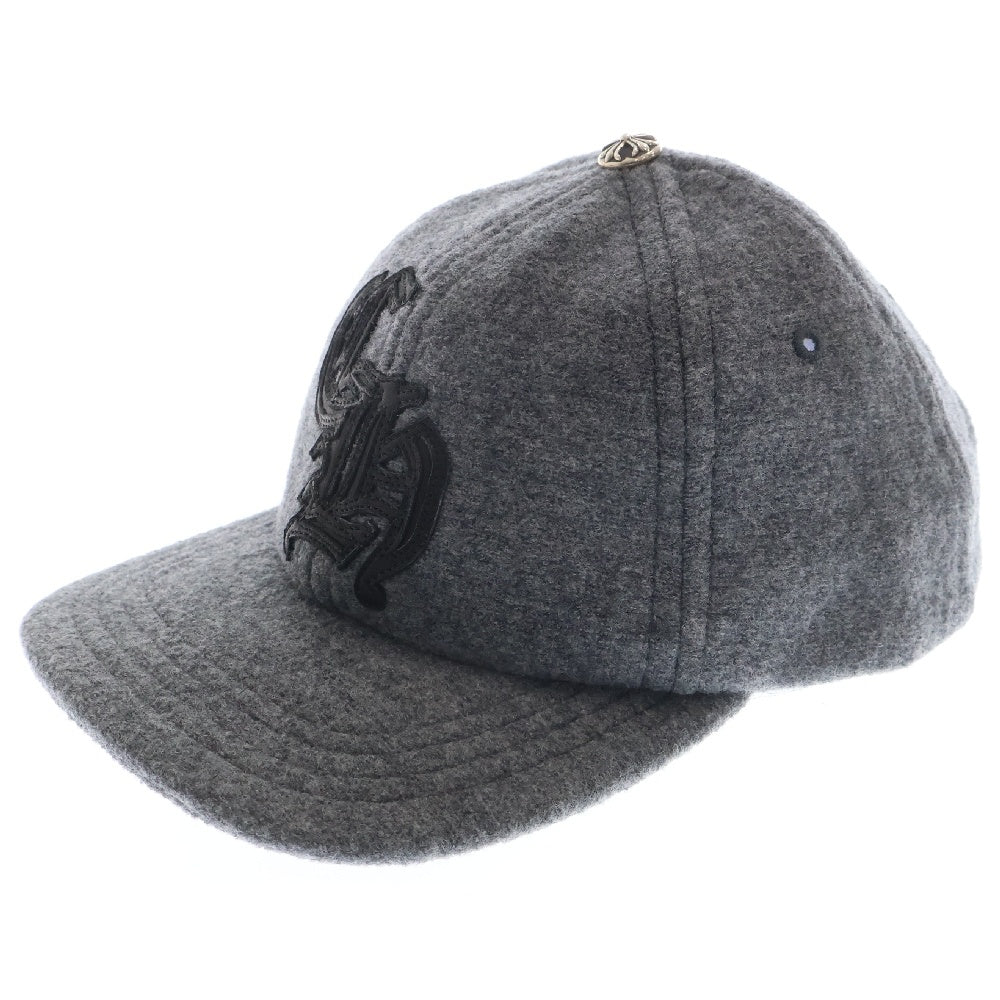 CHROME HEARTS(クロムハーツ) CHレザーパッチウールキャップ 帽子 グレー