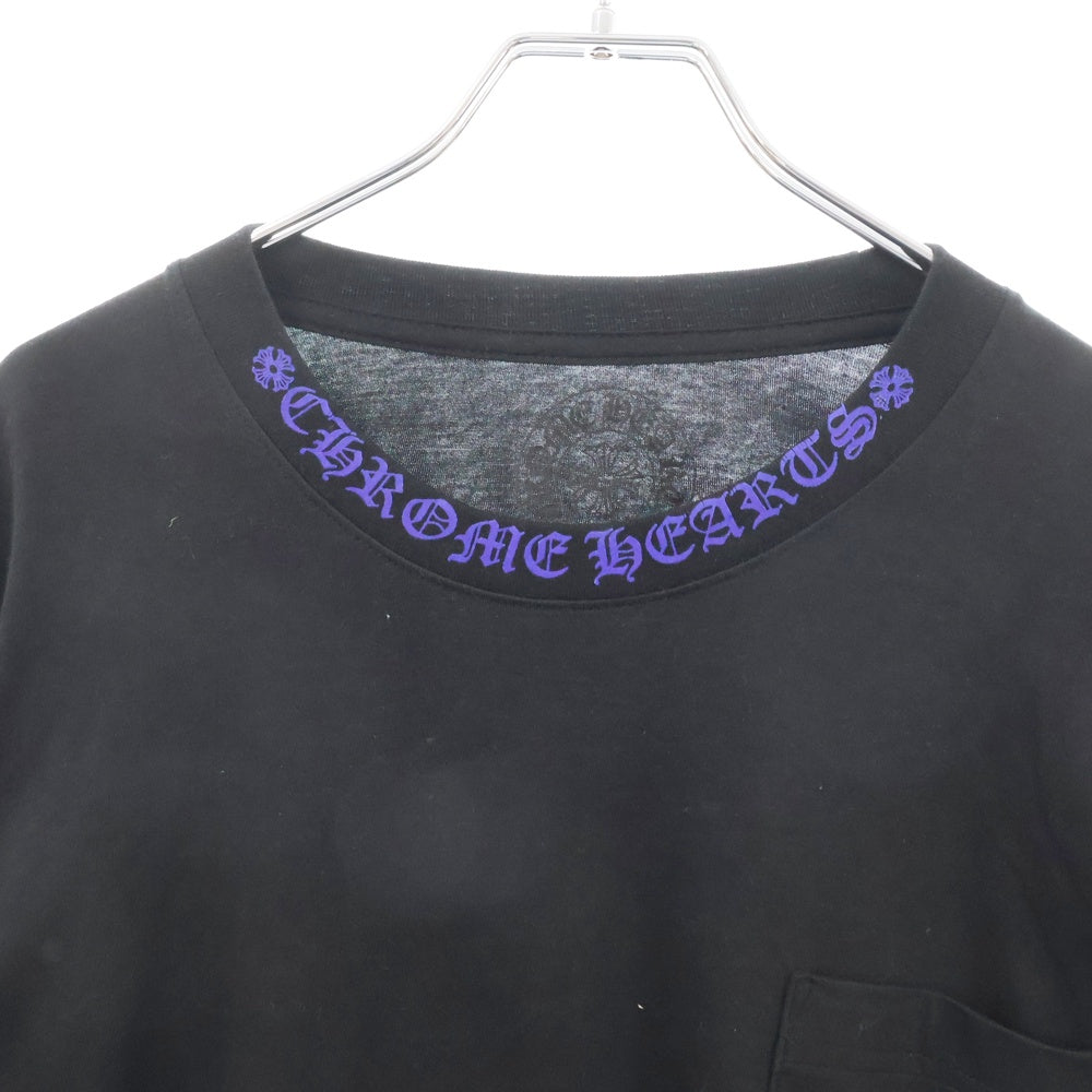 CHROME HEARTS(クロムハーツ) CH L S 1 ネックロゴプリント長袖Tシャツ カットソー ブラック/パープル