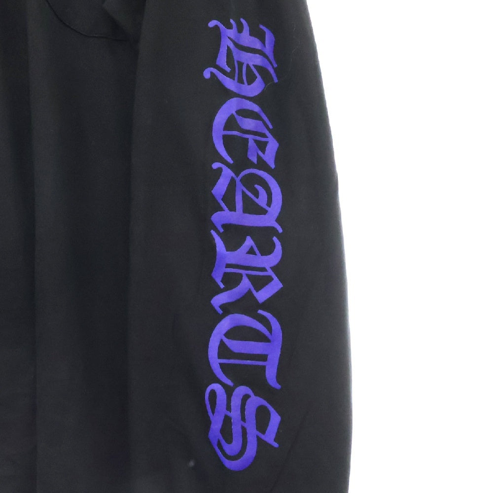 CHROME HEARTS(クロムハーツ) CH L S 1 ネックロゴプリント長袖Tシャツ カットソー ブラック/パープル