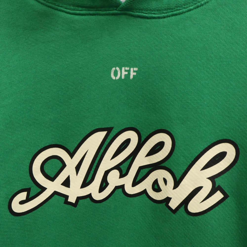 OFF-WHITE(オフホワイト) 24SS FELPA HOODIE FOOTBALL フロントロゴ フットボール フーディ パーカー OMBB118S24FLE005 グルーン