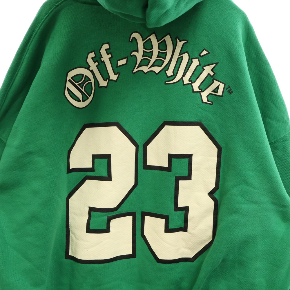 OFF-WHITE(オフホワイト) 24SS FELPA HOODIE FOOTBALL フロントロゴ フットボール フーディ パーカー OMBB118S24FLE005 グルーン