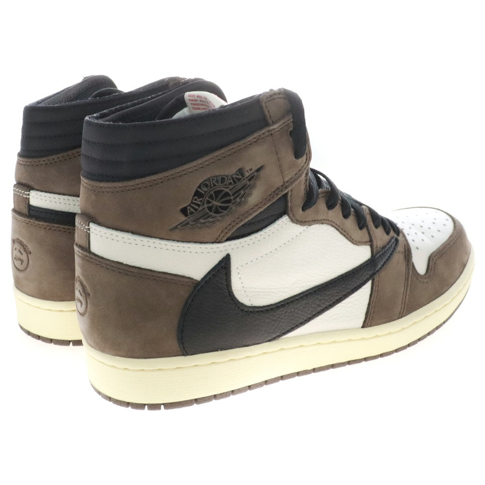 NIKE(ナイキ) ×TRAVIS SCOTT AIR JORDAN 1 RETRO HIGH OG TS SP トラヴィススコット エアジョーダン1 レトロ ハイカットスニーカー CD4487-100 ブラウン US10/28.0cm