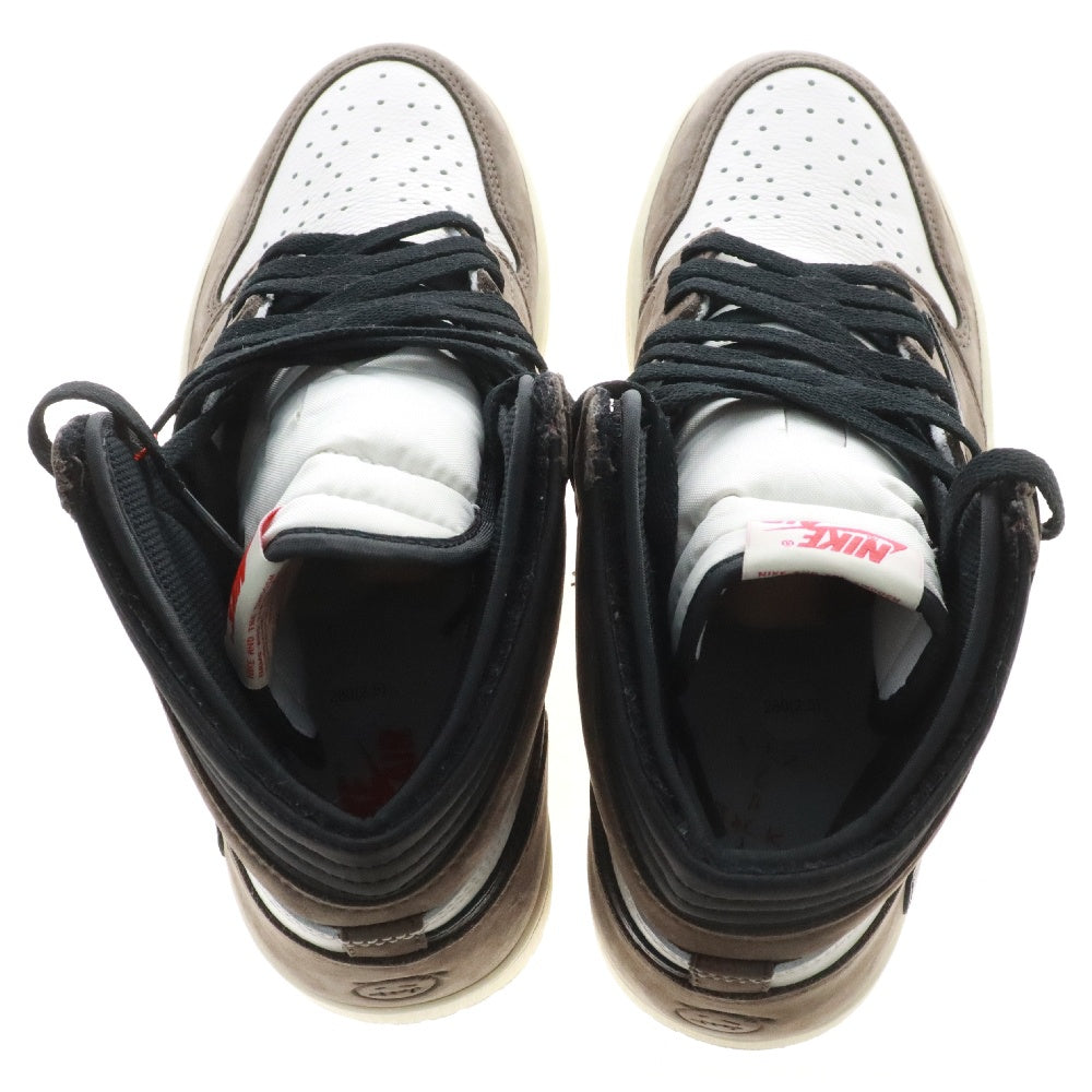 NIKE(ナイキ) ×TRAVIS SCOTT AIR JORDAN 1 RETRO HIGH OG TS SP トラヴィススコット エアジョーダン1 レトロ ハイカットスニーカー CD4487-100 ブラウン US10/28.0cm