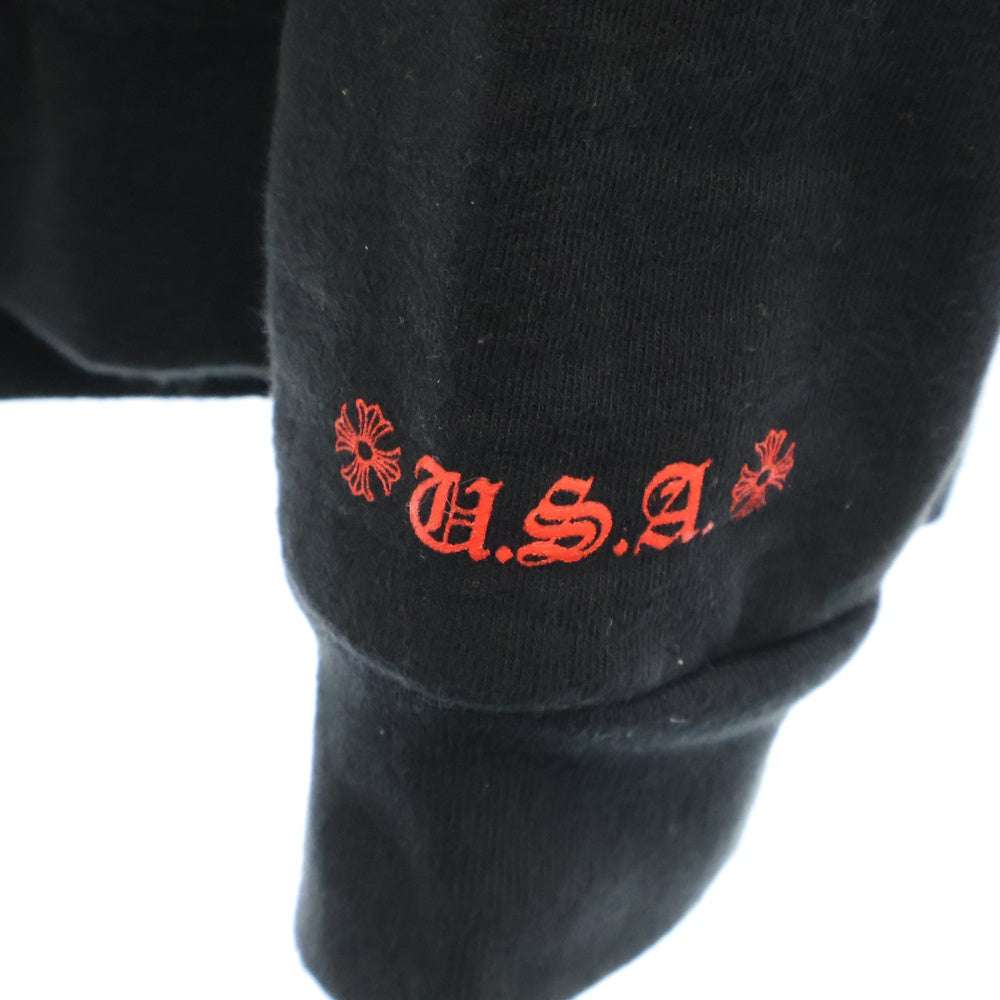 CHROME HEARTS(クロムハーツ) WWW CHROMEHEARTS COM HOODIE オンライン限定 ホースシュー プリント プルオーバーパーカー ブラック/レッド