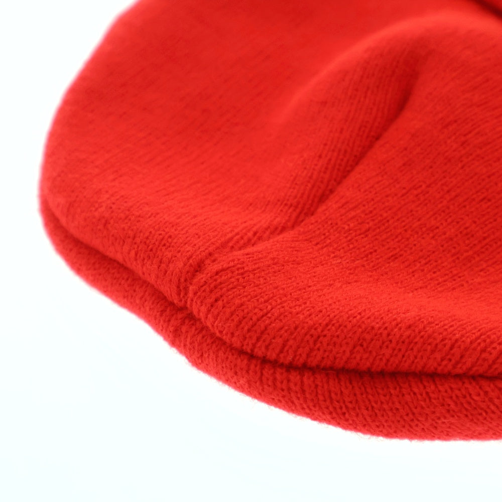 CHROME HEARTS(クロムハーツ) WOOL WATCH CAP ウールワッチキャップ リップアンドタンレザーパッチビーニーニットキャップ レッド