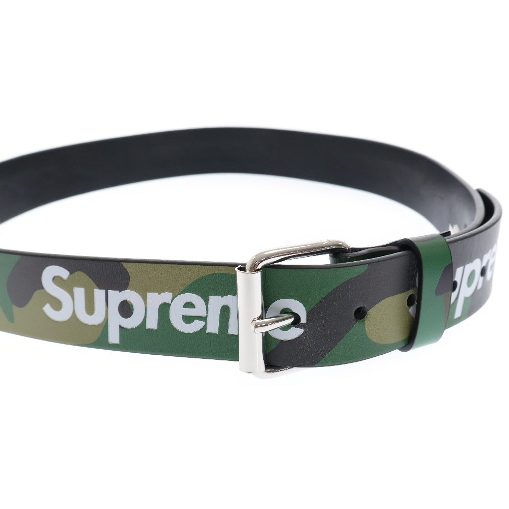 SUPREME(シュプリーム) Repeat Lether Belt リピートレザーベルト カーキ