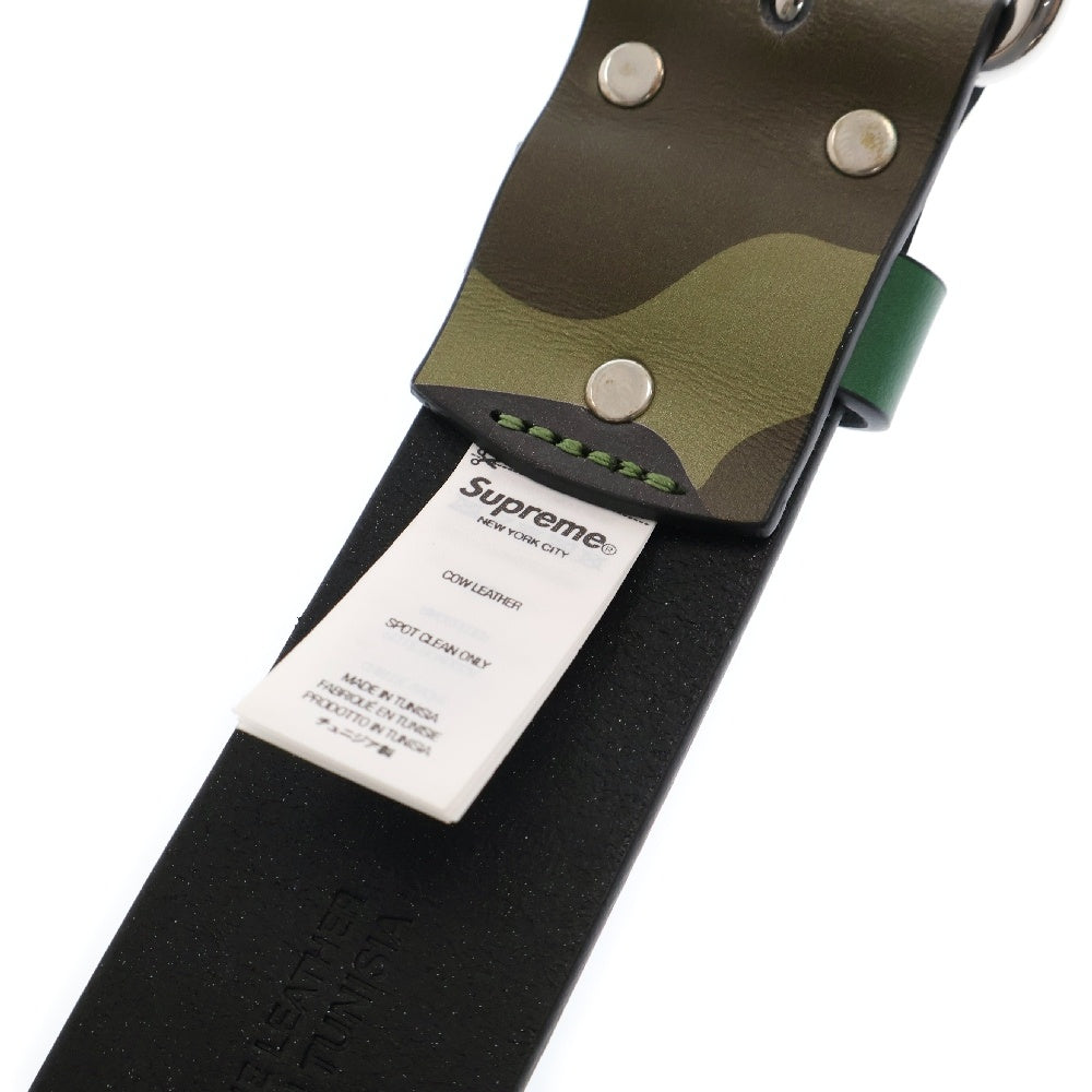 SUPREME(シュプリーム) Repeat Lether Belt リピートレザーベルト カーキ