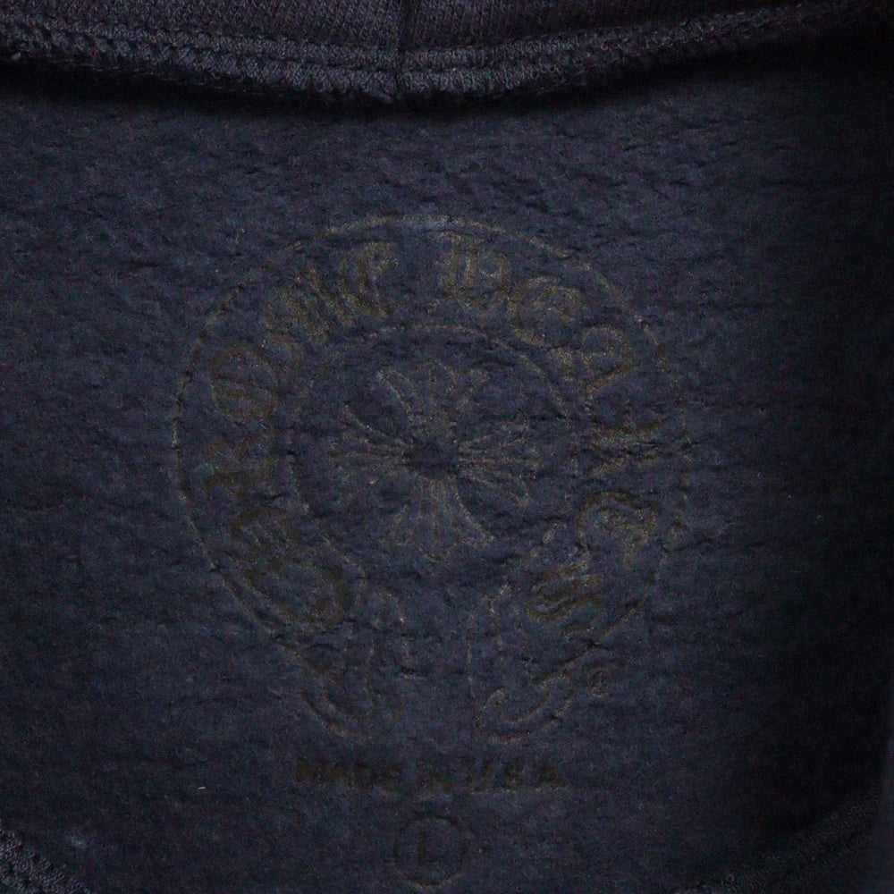 CHROME HEARTS(クロムハーツ) SWTSHRT PLVR プルオーバーパーカー 袖フローラルバックホースシューパーカー ネイビー/レッド