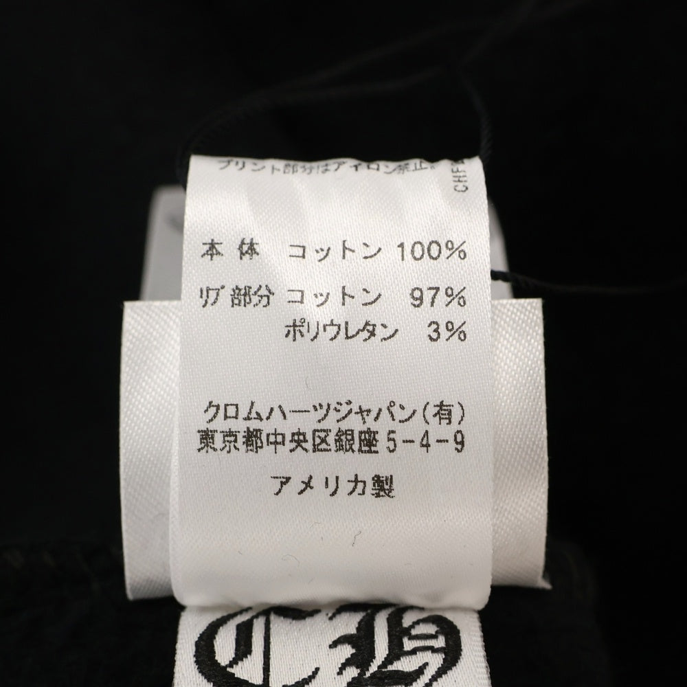 CHROME HEARTS(クロムハーツ) Horseshoe L/S Sweatshirt ホースシュープリント 袖フローラル クルーネックスウェットトレーナー ブラック