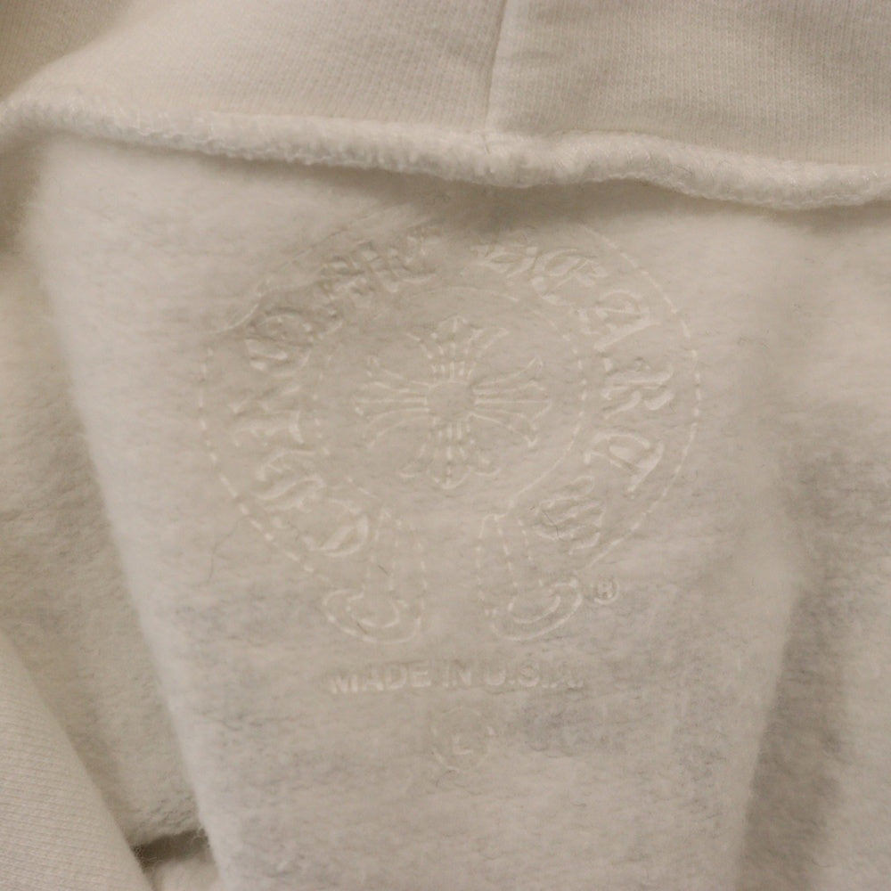 CHROME HEARTS(クロムハーツ) SWTSHRT HD ZIP バックアーチロゴプリントジップアップパーカ スウェット ホワイト