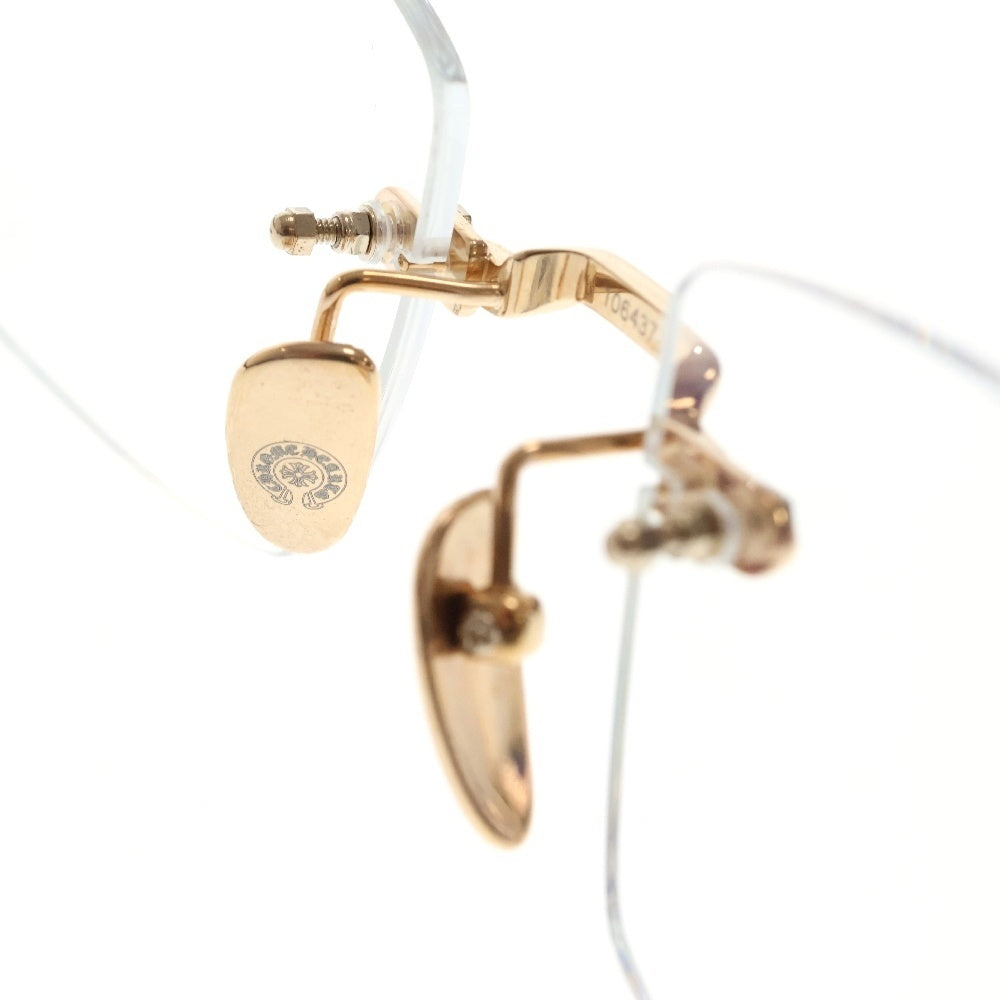 CHROME HEARTS(クロムハーツ) DEEP 2 サイドフローラルクロスフレームリムレス眼鏡 アイウェア メガネ ブラック/ゴールド
