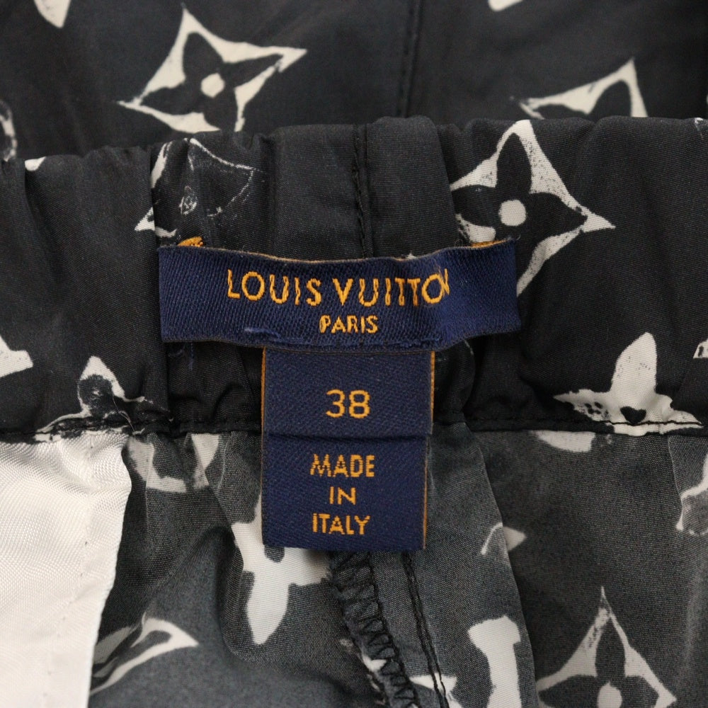 LOUIS VUITTON(ルイヴィトン) 20SS ステンシルエフェクト モノグラムジョギング ナイロンパンツ RW201W DFU FIPA11 ブラック