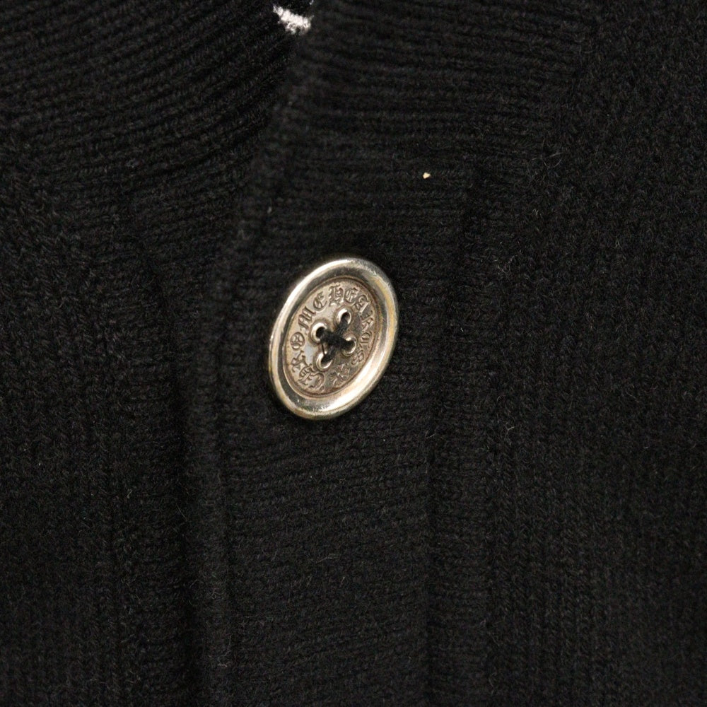 CHROME HEARTS(クロムハーツ) SAILIN ON CARDIGAN クロスパッチ付き バック刺繍 カシミアニット カーディガン ブラック